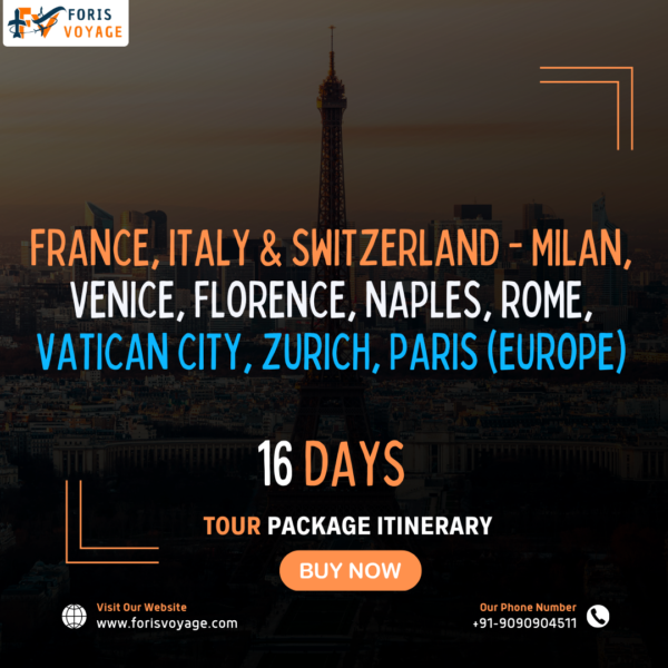 France, Italy & Switzerland - Milan, Venice, Florence, Naples, Rome, Vatican City, Zurich, Paris | 16 Days (Europe)
